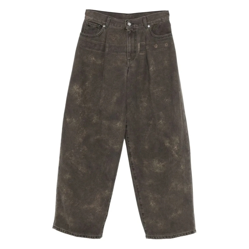 Nine In The Morning Jeans Relaxed Wide-Leg Trousers In Washed Grey Grey