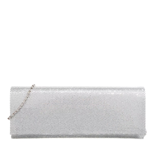 Gedebe Crystal Envelope Lame' Silver + Crystal Borsetta clutch