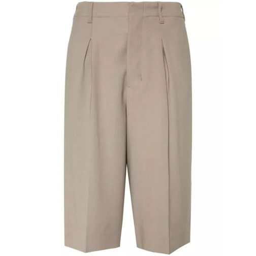 AMI Paris  Taupe Brown Tailored Knee Shorts Brown