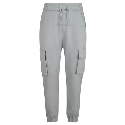 Balmain Jogginghosen Sports Cotton Trousers With Cargo Pockets Grey