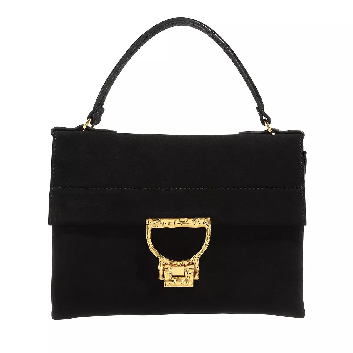 Coccinelle Arlettis Suede Droplet Noir Satchel