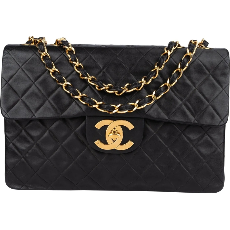 Chanel Tote Chanel Quilted Lambskin 24K Gold Maxi Single Flap  schwarz