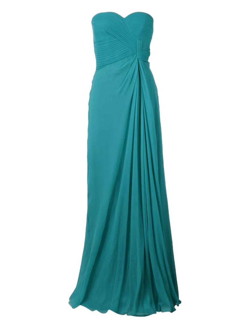 Thumbnail - Alberta Ferretti - Organic Chiffon Long Dress - Größe 40 - blau