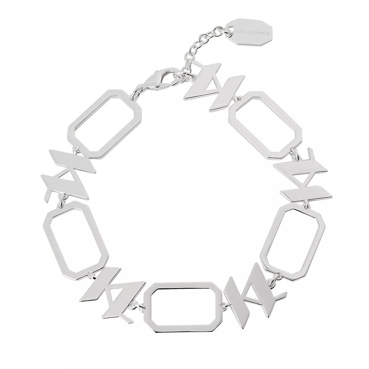 KARL LAGERFELD K/MONOGRAM CHAIN PAVE BRACELET, Silver Women's Bracelet