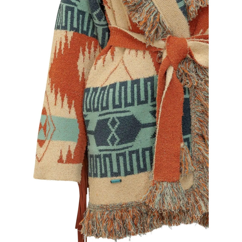 Alanui  Cardigan Golden Dusk con Frange e Cintura mehrfarbig(Image 4)
