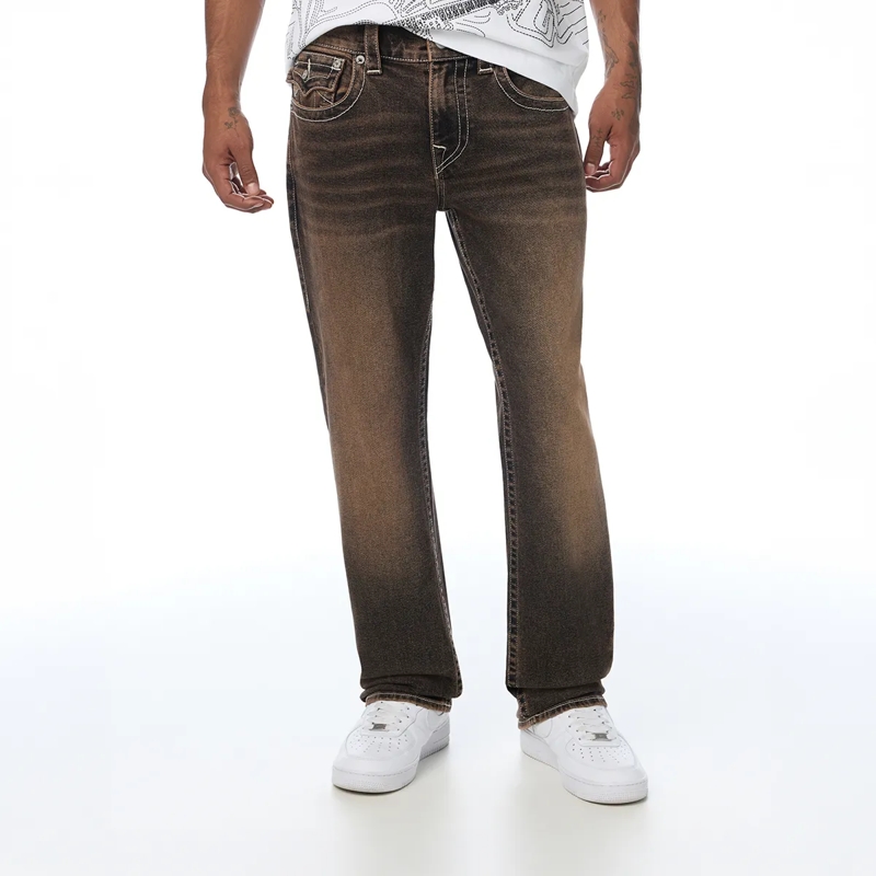 True Religion Straight Leg Jeans - Straight-Fit- Länge 34- Braunwaschung- Klappt braun(Image 6)