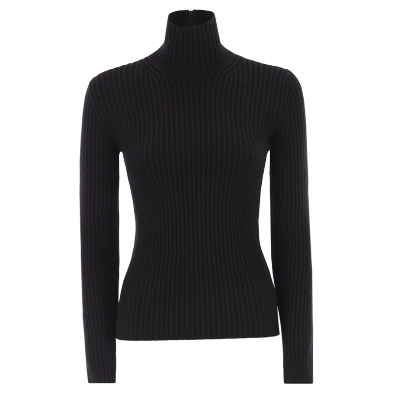 Max Mara Rollkragenpullover Aral1234 - Ribbed Wool And Cashmere Turtleneck Jum Black