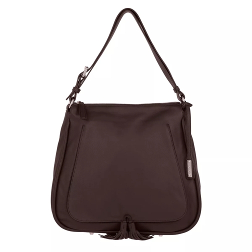 Abro Velvet Calf Leather Tassel Hobo Bag Dark Brown Hobo Bag