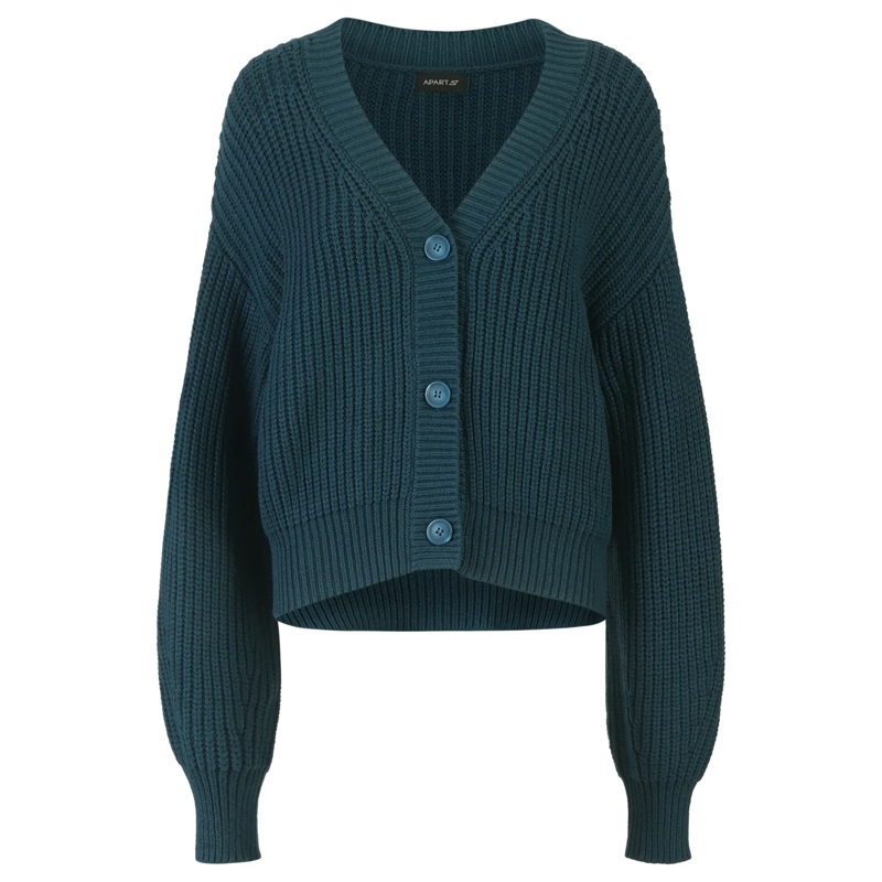 Apart Strickjacke Oversized Strickjacke grün