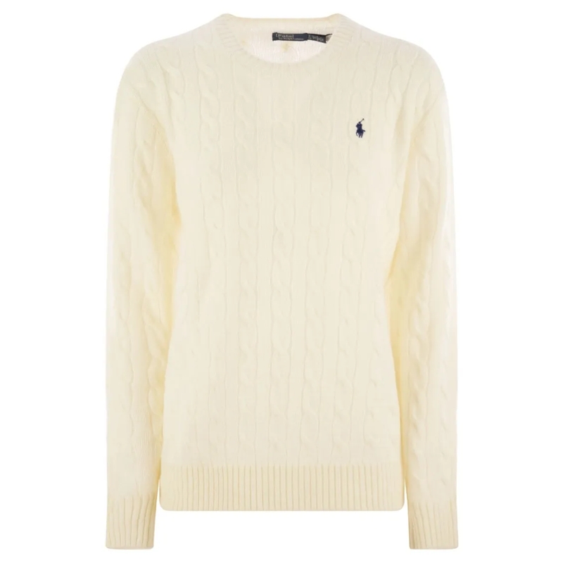 Polo Ralph Lauren Pull Plaited Wool And Cashmere Crew-Neck Neutrals