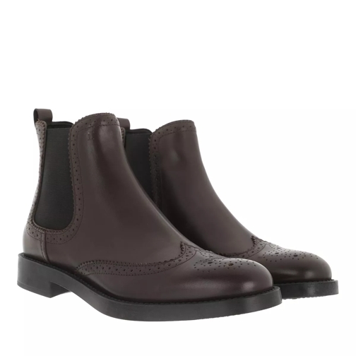 Tod's Ankle Boots Leather Dark Brown Stiefelette