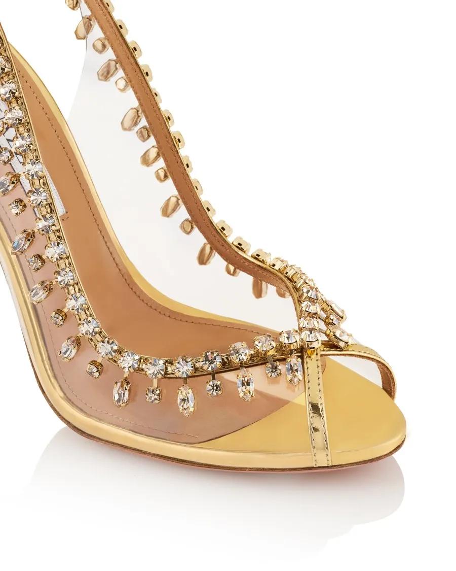 Thumbnail - Aquazzura Sandalen - Temptation Crystal Sandal 105 - für Damen
