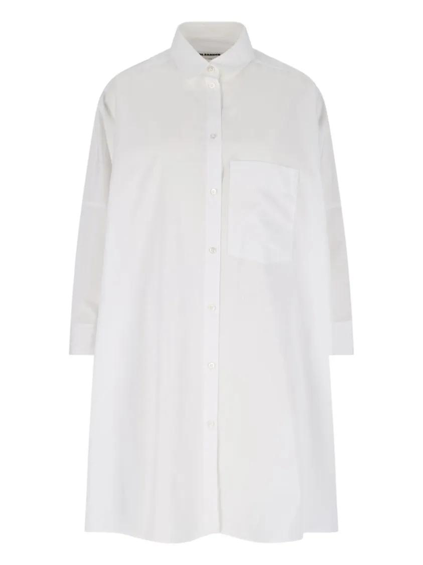 Thumbnail - Jil Sander - "Sunday" Oversized Shirt – White - Größe 38 - weiß