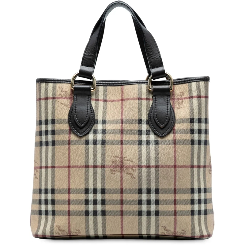 Burberry Shopper Haymarket Check Coated Canvas Tote braun