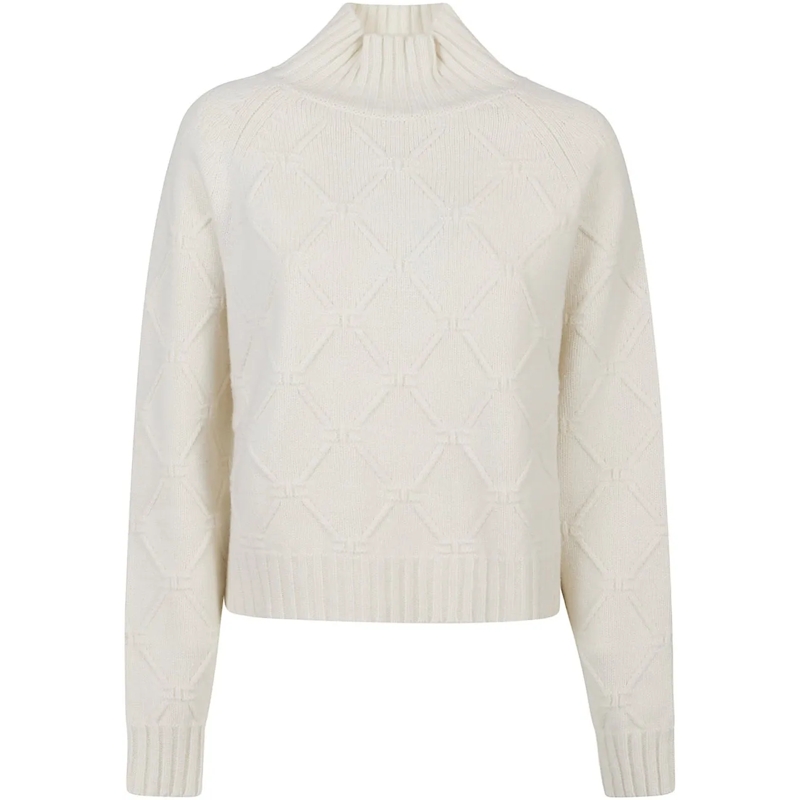 Elisabetta Franchi  Tricot Turtle Neck Sweater White weiß