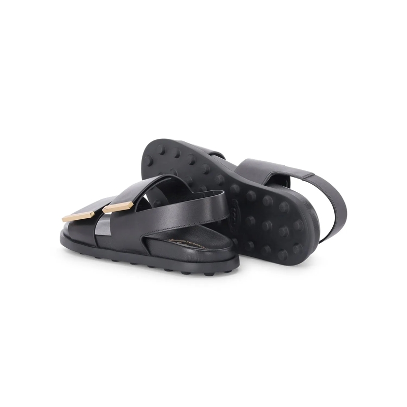 Tod's Schnürschuhe Sandalen aus Leder schwarz(Image 2)