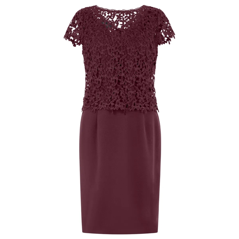 Apart Abendkleid Etuikleid mit Spitzenjäckchen rot