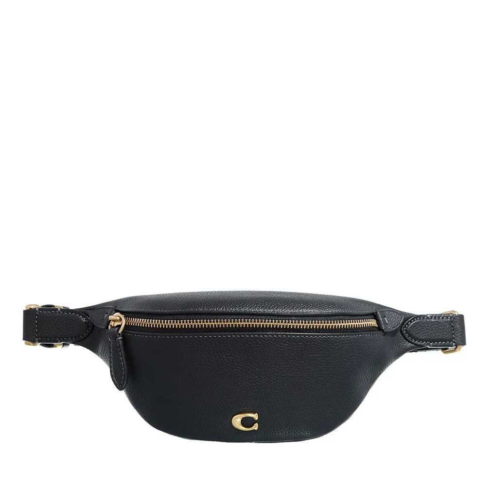 Coach Polished Pebble Leather Essential Belt Bag Black Gurteltasche