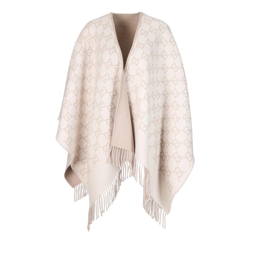 Gucci Poncho Wolljacquard Schal Cream / Beige