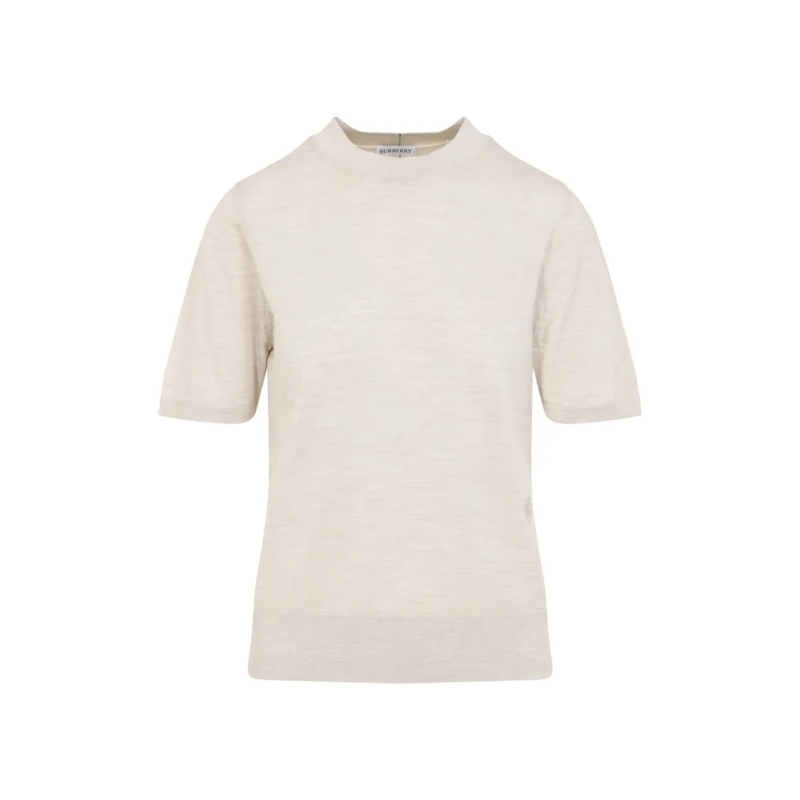 Burberry T-shirt Short-Sleeved Top With Classic Crew Neckline White