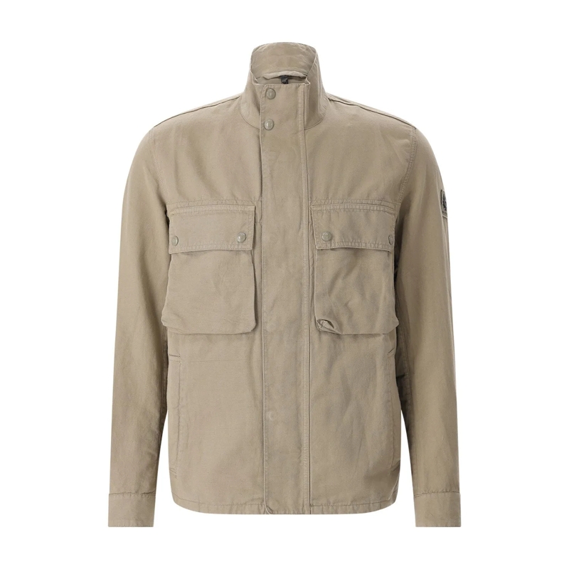 Belstaff Übergangsjacke Jacke Hayfield aus Baumwolle & Leinen grün