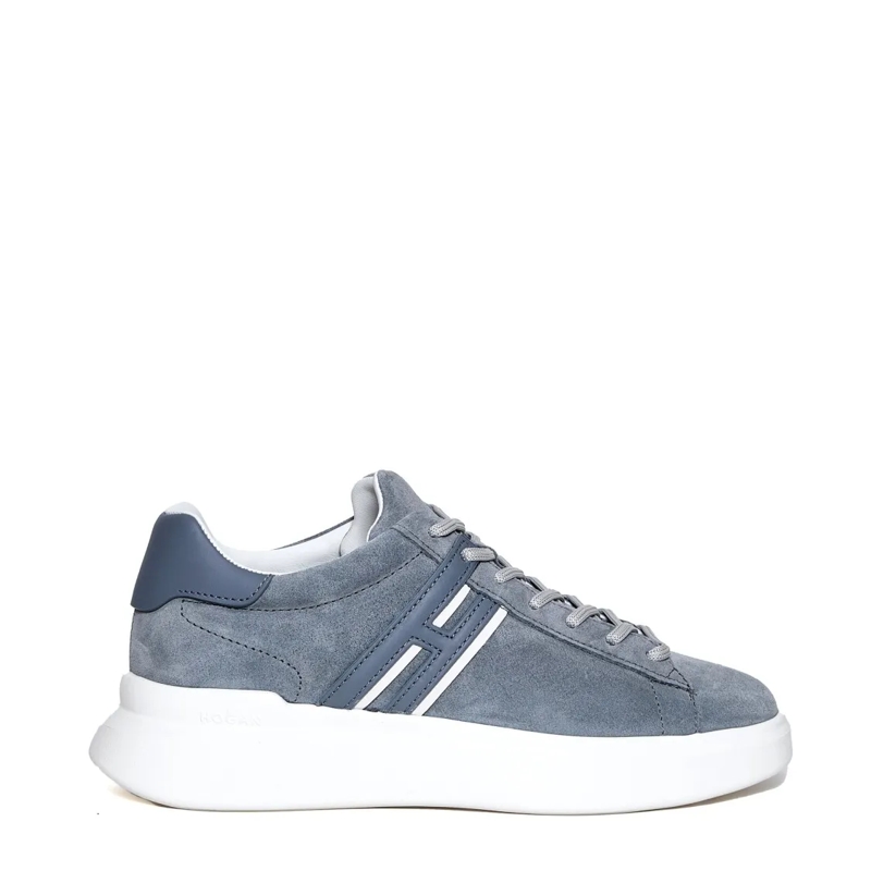 Hogan Lage-top sneaker Gray Suede Rebel Sneakers With Leather Accents White