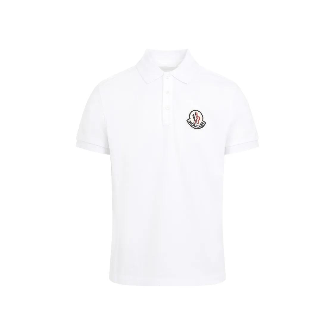 Moncler - Short-Sleeved Polo T-Shirt - Größe S - weiß