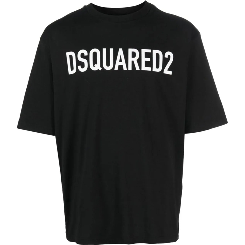 Dsquared2 T-Shirt Heren Eco Dyed T-Shirt Zwart schwarz
