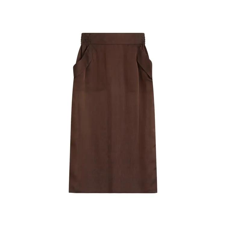 Saint Laurent - Brown Silk Midi Skirt - Größe 38 - braun