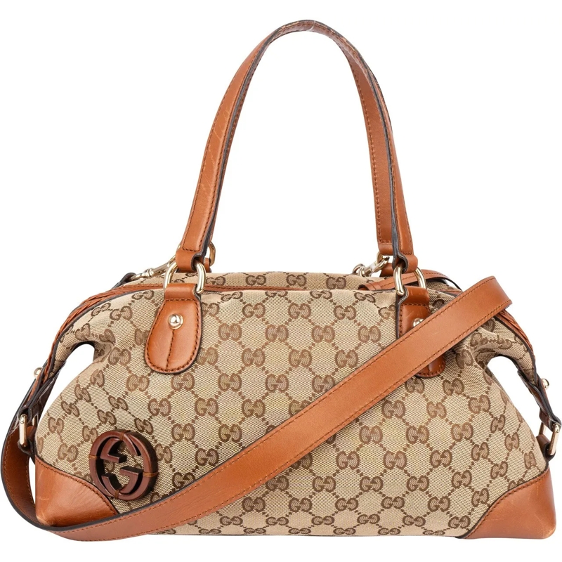 Gucci Schultertasche Gucci GG Monogram Handbag braun