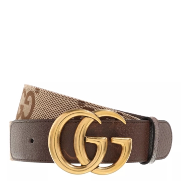 Gucci Jumbo GG Marmont Wide Belt Camel Ebony