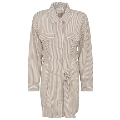 Etoile Isabel Marant Cotton Pinstripe Dress Neutrals 