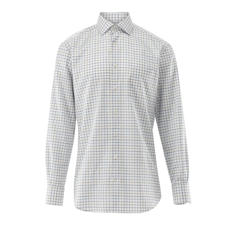 VAN LAACK Hemd Hemd Comfort Fit Karo blau