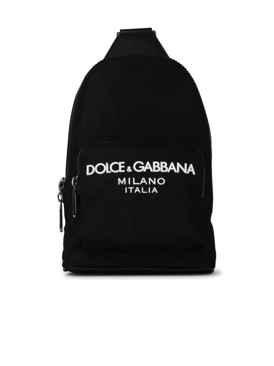 Dolce&Gabbana Rucksäcke - Black Nylon Shoulder Bag - Gr. unisize - in Schwarz - für Damen