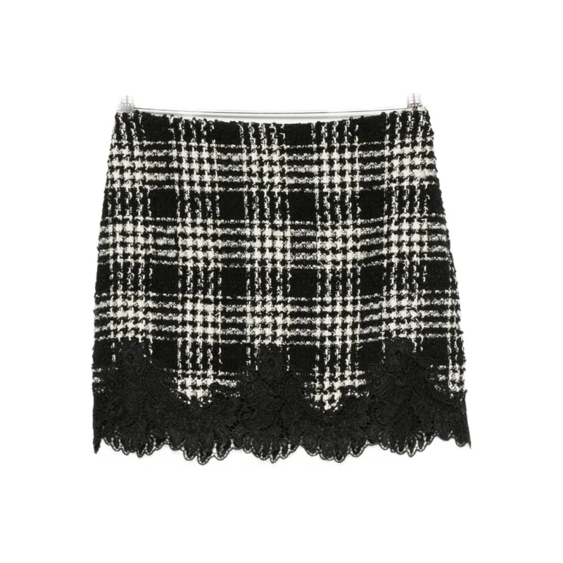 Twin-Set Minijupe Mini Skirt With Checkered Pattern Grey