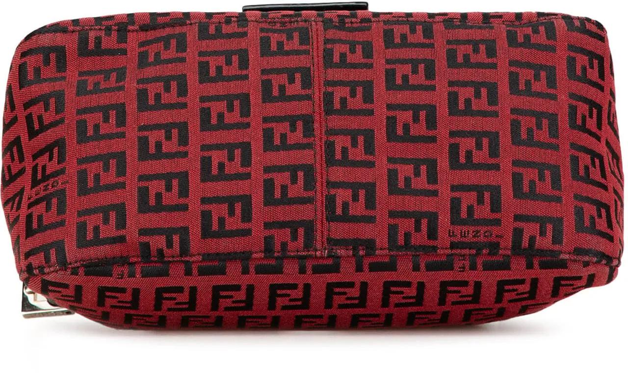 Fendi Shoppers Mini Zucchino Canvas Baguette in rood