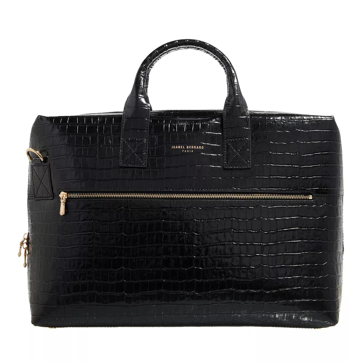 Isabel Bernard Aktentaschen - Honoré Anique croco black calfskin leather handbag - Gr. unisize - in Schwarz - für Damen