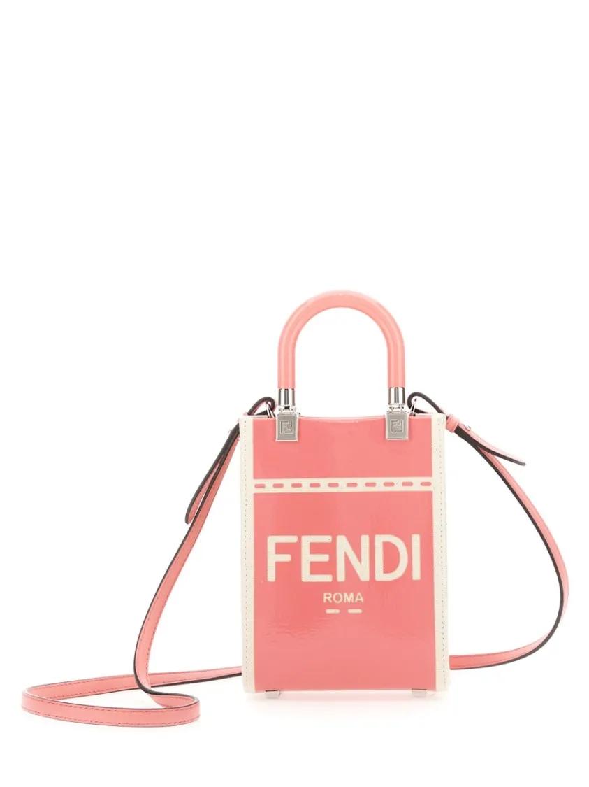 トートバッグ Fendi Vibrant Mini Bag With Rigid Plexiglass Handle Fendi Vibrant Mini Bag With Rigid Plexiglass Handle Pink
