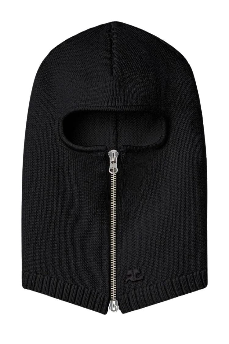 Courrèges Mützen - Ac Logo Wool Balaclava - Gr. ONE SIZE - in Schwarz - für Damen