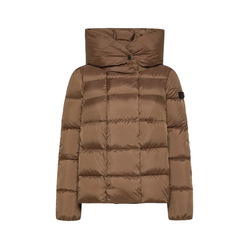 Peuterey  Short Down Jacket With High Collar Brown