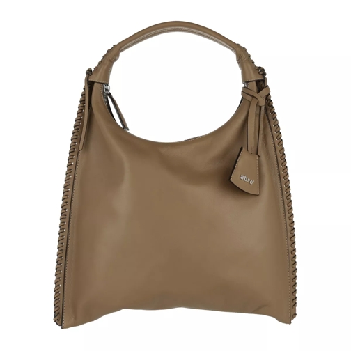 Abro Leather Velvet Handbag Tote Camel Light Rymlig shoppingväska
