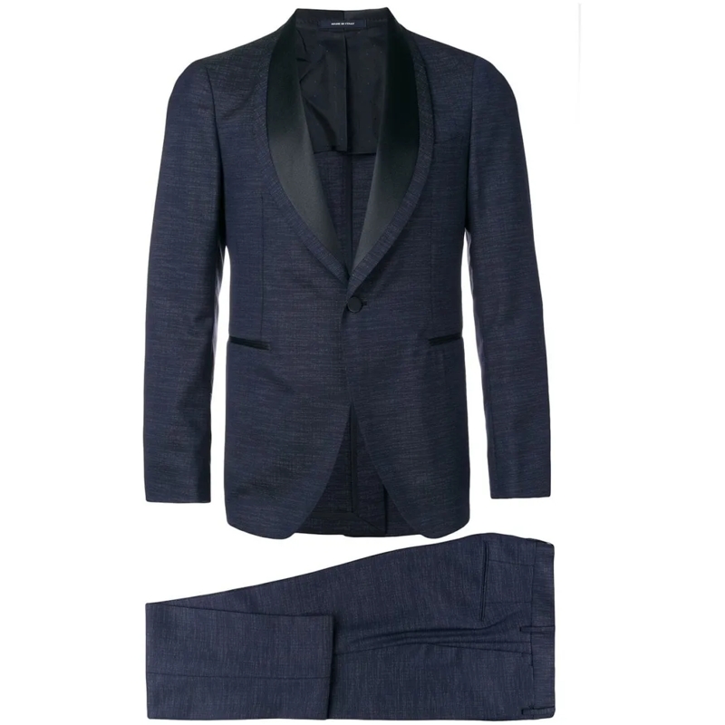 Tagliatore Anzugkombination Two-Piece Blue Suit With Tailored Jacket Black