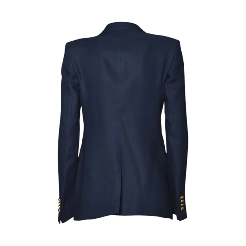 Tagliatore Blazer J-Parigi Double Breasted Jacket In Blue Linen Twil Black (Image 2)