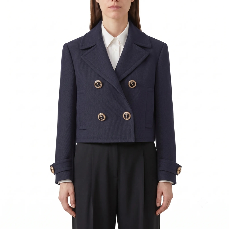 Balenciaga Jacke Blazer aus Baumwoll-Mix blau(Image 2)