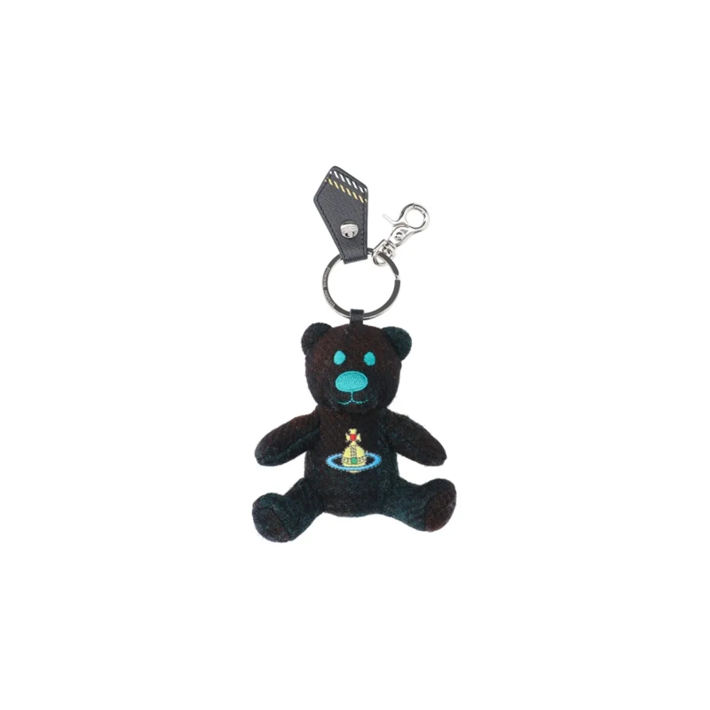 Vivienne Westwood  Compact Black Keychain With Smooth Finish Black