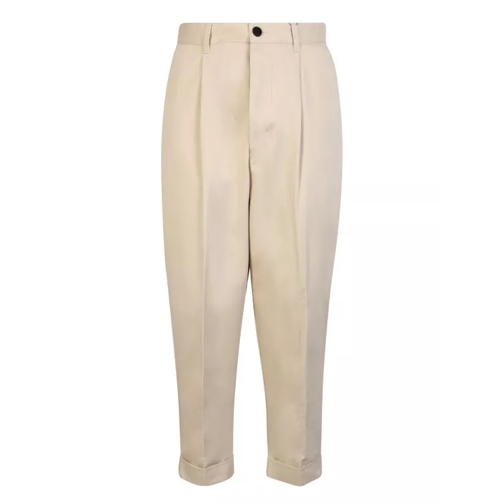 AMI Paris Crop Trousers With Low Crotch Neutrals Pantaloni