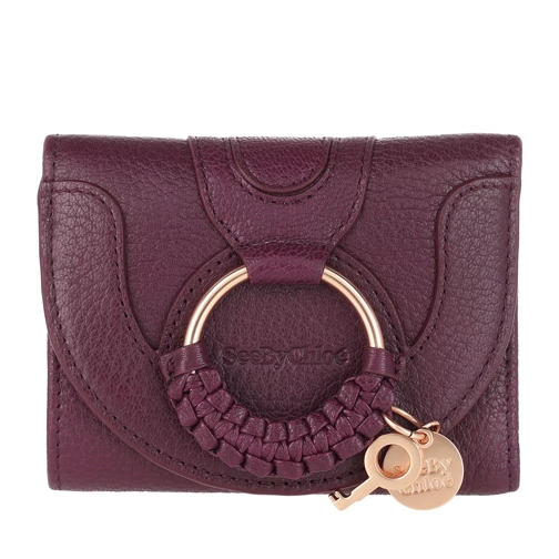 See By Chloé Compact Wallet Leather Intense Violine Tri-Fold Wallet