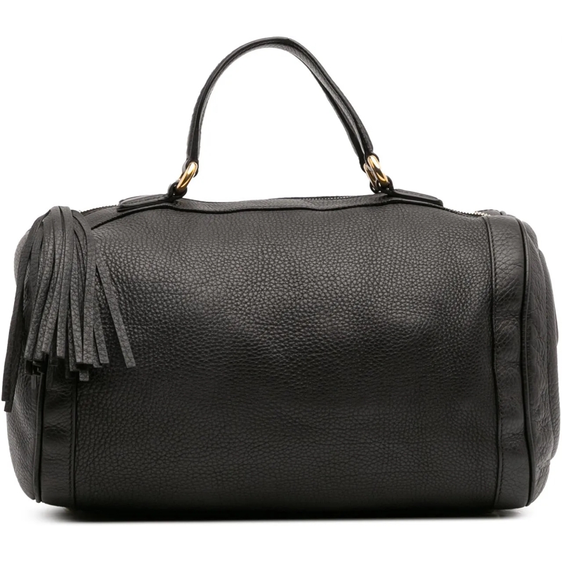 Gucci Fourre-tout Medium Pebbled Calfskin Soho Boston Bag schwarz