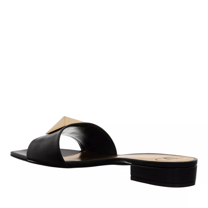 One Stud Leather Thong Sandals in Black - Valentino Garavani