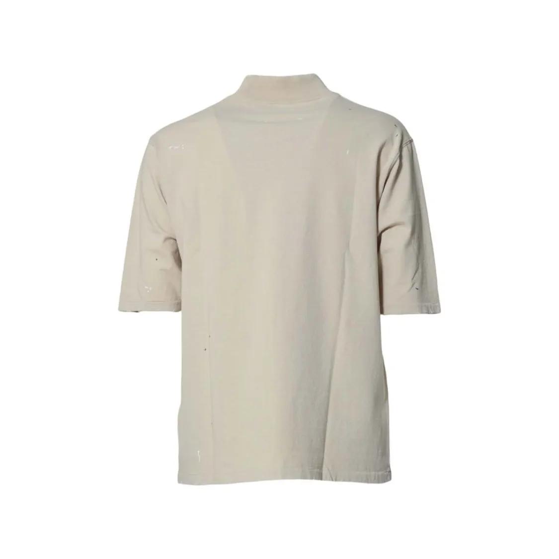 Tシャツ・カットソー MAISON MARGIELA BLUSH BEIGE T-SHIRT WITH GRAFFITI LOGO Maison Margiela Blush beige t-shirt with graffiti logo